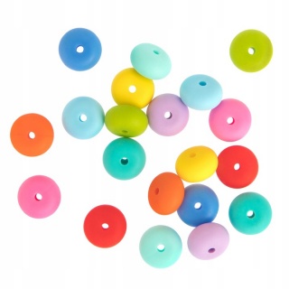 KORALIKI SILIKONOWE 20szt.VIBRANT RAINBOW, Koraliki, Art. kreatywne