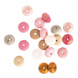 KORALIKI SILIKONOWE 20szt.QUARTZ ROSE, Koraliki, Art. kreatywne