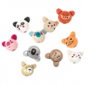 DREWNIANE KORALIKI 2cm.10szt.SWEET ANIMALS, Koraliki, Art. kreatywne