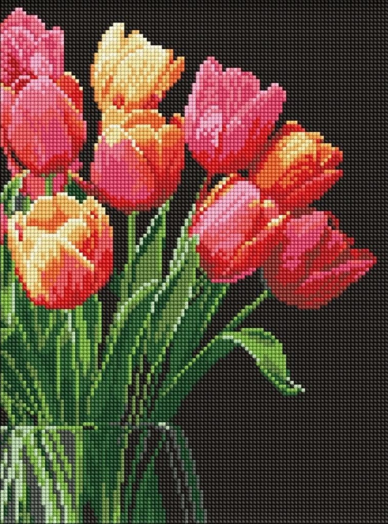 ZESTAW DO MOZ.DIAM. ZAPACH TULIPAN&Oacute;W 30X40CM, Zestawy kreatywne, Art. kreatywne