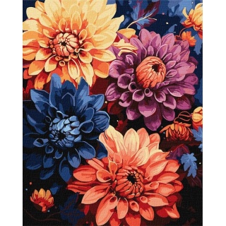 ZESTAW DO MAL.PO NUM. KOLOROWE DALIE 40X50CM, Zestawy kreatywne, Art. kreatywne