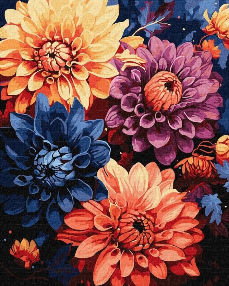 ZESTAW DO MAL.PO NUM. KOLOROWE DALIE 40X50CM, Zestawy kreatywne, Art. kreatywne