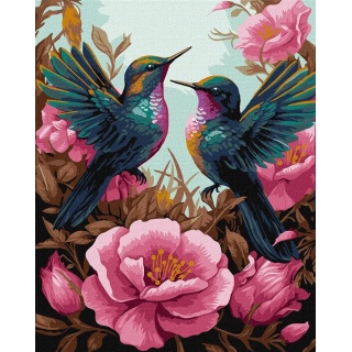 ZESTAW DO MAL.PO NUM. ELEGANCKI KOLIBER 40X50CM, Zestawy kreatywne, Art. kreatywne