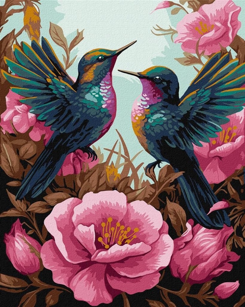 ZESTAW DO MAL.PO NUM. ELEGANCKI KOLIBER 40X50CM, Zestawy kreatywne, Art. kreatywne