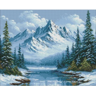 ZESTAW DO MOZ.DIAM. MROŹNY ODDECH LASU 40X50CM, Zestawy kreatywne, Art. kreatywne