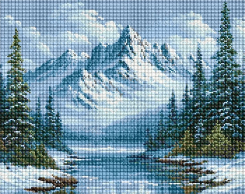 ZESTAW DO MOZ.DIAM. MROŹNY ODDECH LASU 40X50CM, Zestawy kreatywne, Art. kreatywne