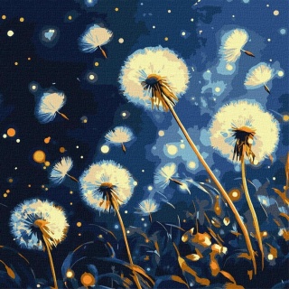 ZESTAW DO MAL.PO NUM.FRUWAJĄCE MLECZE 40X40CM, Zestawy kreatywne, Art. kreatywne