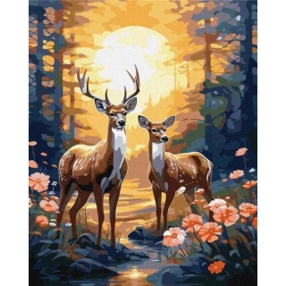 ZESTAW DO MAL.PO NUMERACH WDZIĘCZNY JELEŃ 40X50, Zestawy kreatywne, Art. kreatywne