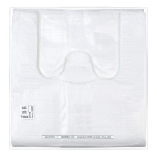 Reklam&oacute;wka SARANTIS, HDPE, średnia, 30/8/55 cm, 11 mikr., 200 szt., biała, Woreczki i torby foliowe, Artykuły higieniczne i dozowniki