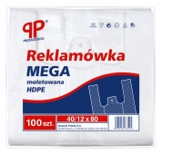 Plastic bag SARANTIS, mega, HDPE 40/12/80 cm, 14 mikrons., 100 pcs, white