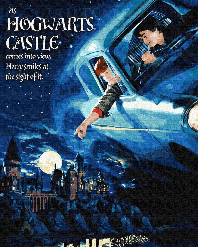 Malowanie po numerach IDEYKA, 40x50cm, metallic, Harry Potter: Lot samochodem, 1 szt., Produkty kreatywne, Artykuły szkolne