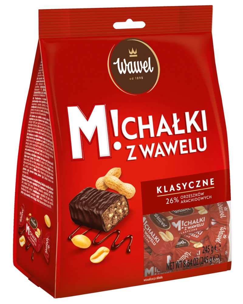 Cukierki czekoladowe WAWEL Michałki, klasyczne, 245g, Czekoladki, Artykuły spożywcze