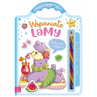 Wspaniałe lamy. Malowanka z naklejkami, Kolorowanki, Książeczki