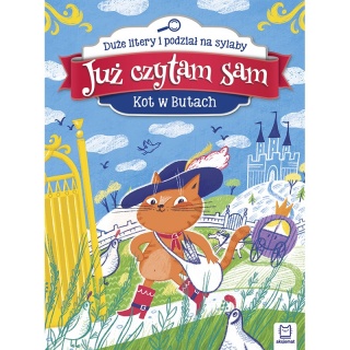 JUŻ CZYTAM SAM KOT W BUTACH DUŻE LITERY PODZIAŁ..., Edukacyjne, Książeczki