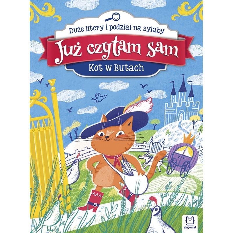 JUŻ CZYTAM SAM KOT W BUTACH DUŻE LITERY PODZIAŁ..., Edukacyjne, Książeczki