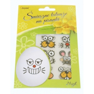 ŚMIESZNE TATUAŻE NA PISANKI /24/, Naklejki, Art. kreatywne