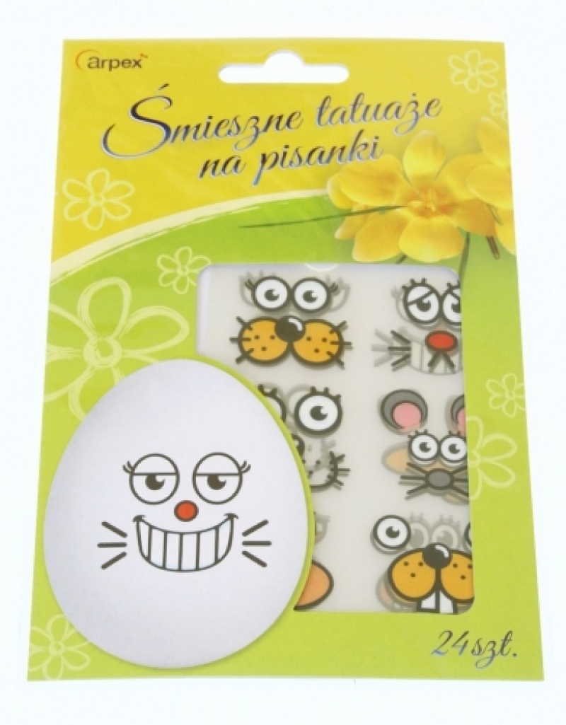 ŚMIESZNE TATUAŻE NA PISANKI /24/, Naklejki, Art. kreatywne