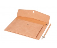 TECZKA A4 Z KIESZONKĄ NUBUK BEŻOWA