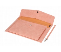 TECZKA A4 Z KIESZONKĄ NUBUK R&Oacute;ŻOWA