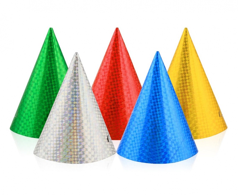 CZAPECZKA HOLOGRAFICZNA R&Oacute;ŻNE KOLORY /6/, Czapeczki papierowe, Art. na okazje i przyjęcia
