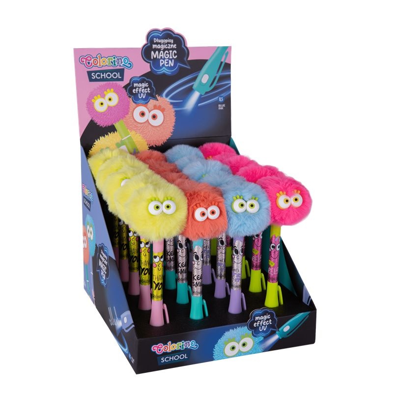 DŁUGOPIS MAGICZNY UV "POMPOM", Długopisy, Art. do pisania i korygowania