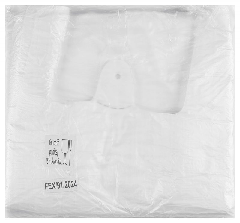 Reklam&oacute;wka SARANTIS, HDPE, normal, 22/5/38 cm, 6 mikr., 200 szt., biała, Woreczki i torby foliowe, Artykuły higieniczne i dozowniki