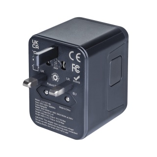 Adapter podr&oacute;żny DONAU TRAVEL 521, czarny, Przedłużacze, listwy, zasilacze, UPSy, Urządzenia i maszyny biurowe