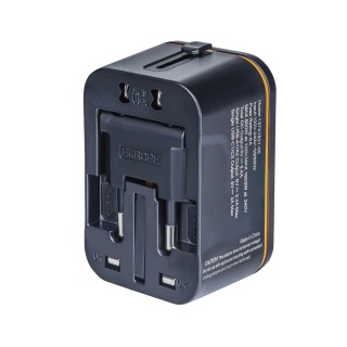 Adapter podr&oacute;żny DONAU TRAVEL 205, czarny, Przedłużacze, listwy, zasilacze, UPSy, Urządzenia i maszyny biurowe