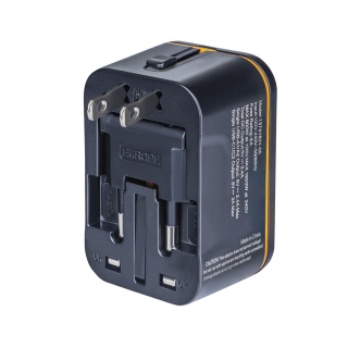 Adapter podr&oacute;żny DONAU TRAVEL 205, czarny, Przedłużacze, listwy, zasilacze, UPSy, Urządzenia i maszyny biurowe