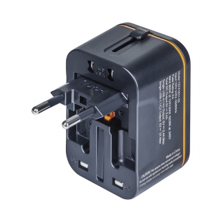 Adapter podr&oacute;żny DONAU TRAVEL 205, czarny, Przedłużacze, listwy, zasilacze, UPSy, Urządzenia i maszyny biurowe