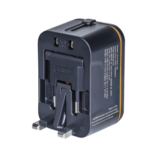 Adapter podr&oacute;żny DONAU TRAVEL 205, czarny, Przedłużacze, listwy, zasilacze, UPSy, Urządzenia i maszyny biurowe