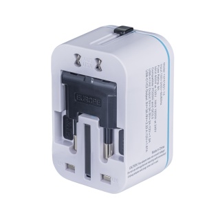 Adapter podr&oacute;żny DONAU TRAVEL 205, szybkie ładowanie, biały, Przedłużacze, listwy, zasilacze, UPSy, Urządzenia i maszyny biurowe