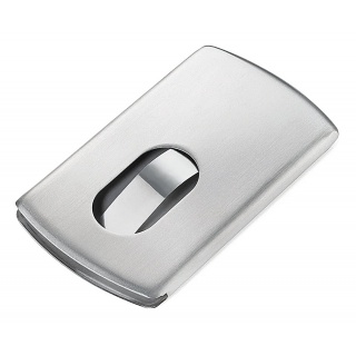 Etui na wizyt&oacute;wki TROIKA Slide, stalowe, Ekskluzywne, Gadżety