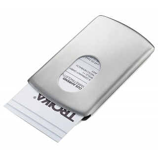 Etui na wizyt&oacute;wki TROIKA Slide, stalowe, Ekskluzywne, Gadżety