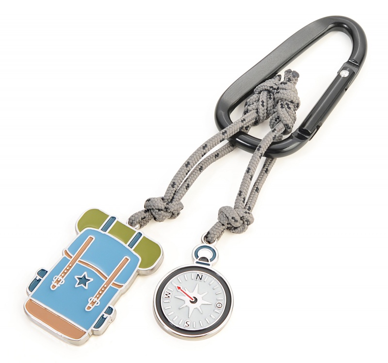 Brelok TROIKA Rucksack, karabińczyk, 2 charmsy, emaliowany metal, Ekskluzywne, Gadżety