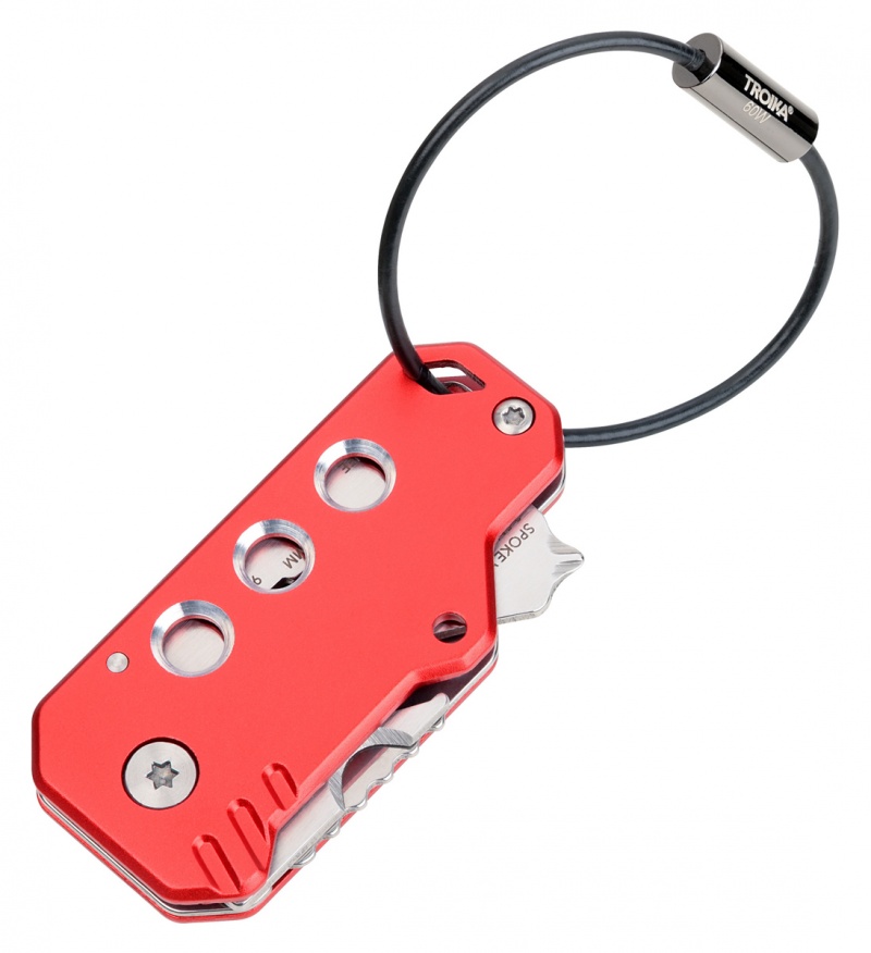 Brelok TROIKA Keytool, 11 funkcji, czerwony, Ekskluzywne, Gadżety