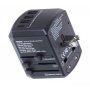 Adapter podr&oacute;żny TROIKA World Travel, czarny, Przedłużacze, listwy, zasilacze, UPSy, Urządzenia i maszyny biurowe