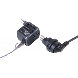 Adapter podr&oacute;żny TROIKA World Travel, czarny, Przedłużacze, listwy, zasilacze, UPSy, Urządzenia i maszyny biurowe