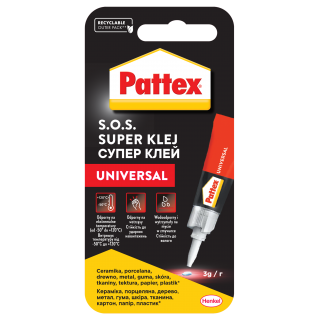 Klej uniwersalny SUPER PATTEX S.O.S., Ocean, 3g, transparentny, Kleje, Drobne akcesoria biurowe