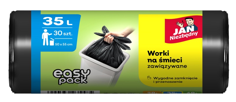 Garbage bags JAN NIEZBĘDNY HD Easy-Pack, 35l, 30pcs, black