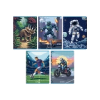 ZESZYT HER PREMIUM PIXEL FUN A5 32K.KRATKA /10/, Zeszyty, Zeszyty i bloki