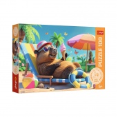 Puzzle - "100 - Relaks w stylu kapibary" / Tre..., 100 element&oacute;w, Puzzle