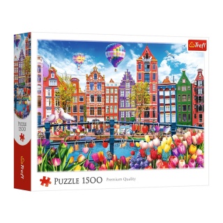 Puzzle - "1500 - Kolorowy Amsterdam" / MGL FSC ..., 1500 element&oacute;w, Puzzle