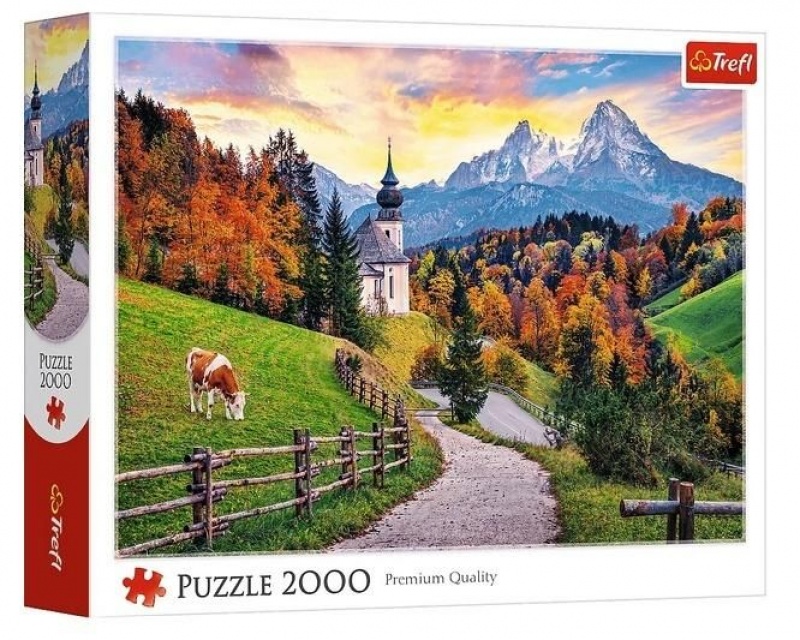 Puzzle - "2000" - Bawarskie Alpy jesienią_FSC M..., 2000 element&oacute;w, Puzzle