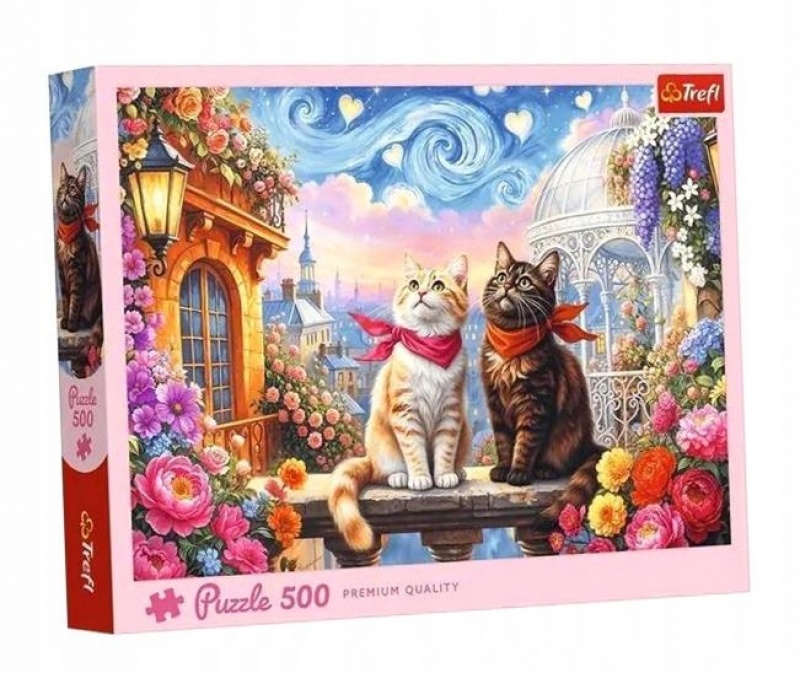 Puzzle 500 el. Zakochane mruczki, 500 element&oacute;w, Puzzle