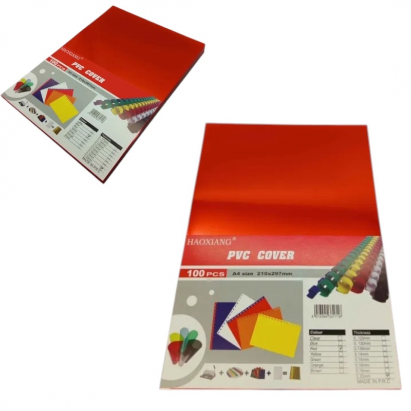 OKŁADKA DO BINDOWANIA PRZ&Oacute;D A4 200mic CZERWONA, Akcesoria do laminacji i bindowania, Prezentacja