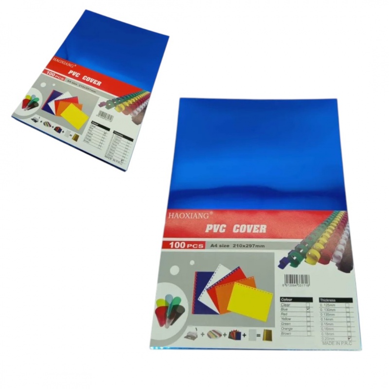 OKŁADKA DO BINDOWANIA PRZ&Oacute;D A4 200mic NIEBIESKA, Akcesoria do laminacji i bindowania, Prezentacja