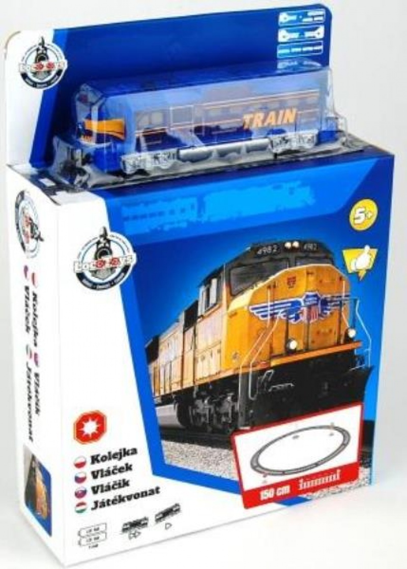 LOCOTOYS - KOLEJKA Z TOREM 135CM. 8284, Kolejki, tory wyścigowe, parkingi, Zabawki