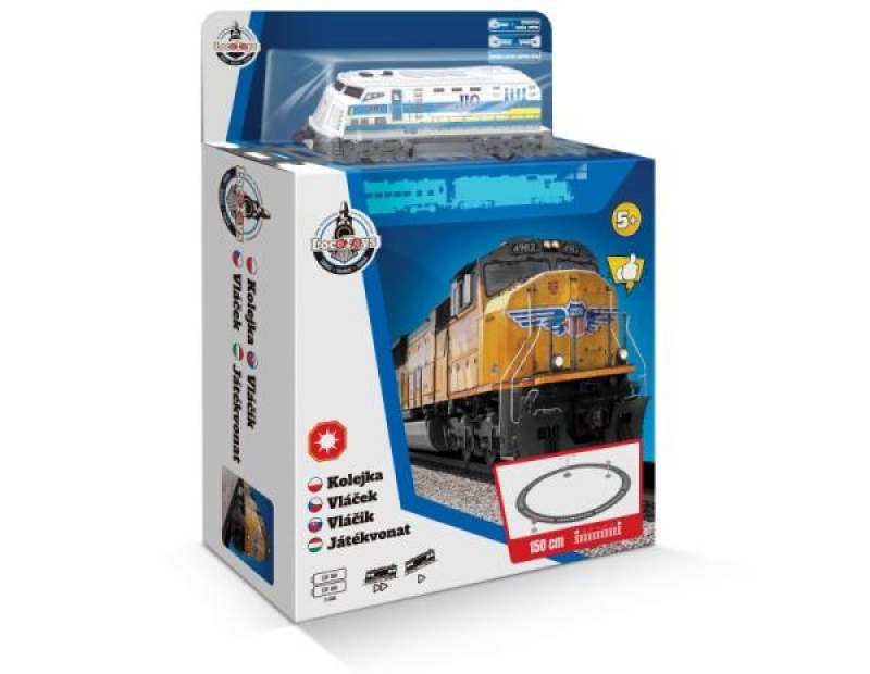 LOCOTOYS - KOLEJKA Z TOREM 135CM. 8307, Kolejki, tory wyścigowe, parkingi, Zabawki