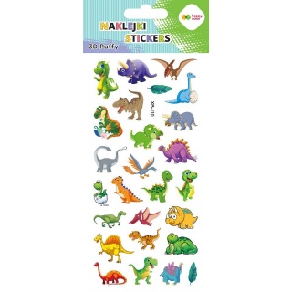 Naklejki 3D PUFFY FUNNY DINO 10x22cm.H.COLOR, Naklejki, Art. kreatywne